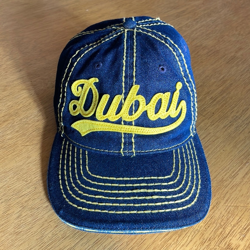 Dubai Baseball Cap,Adjustable. Blue and Yellow.